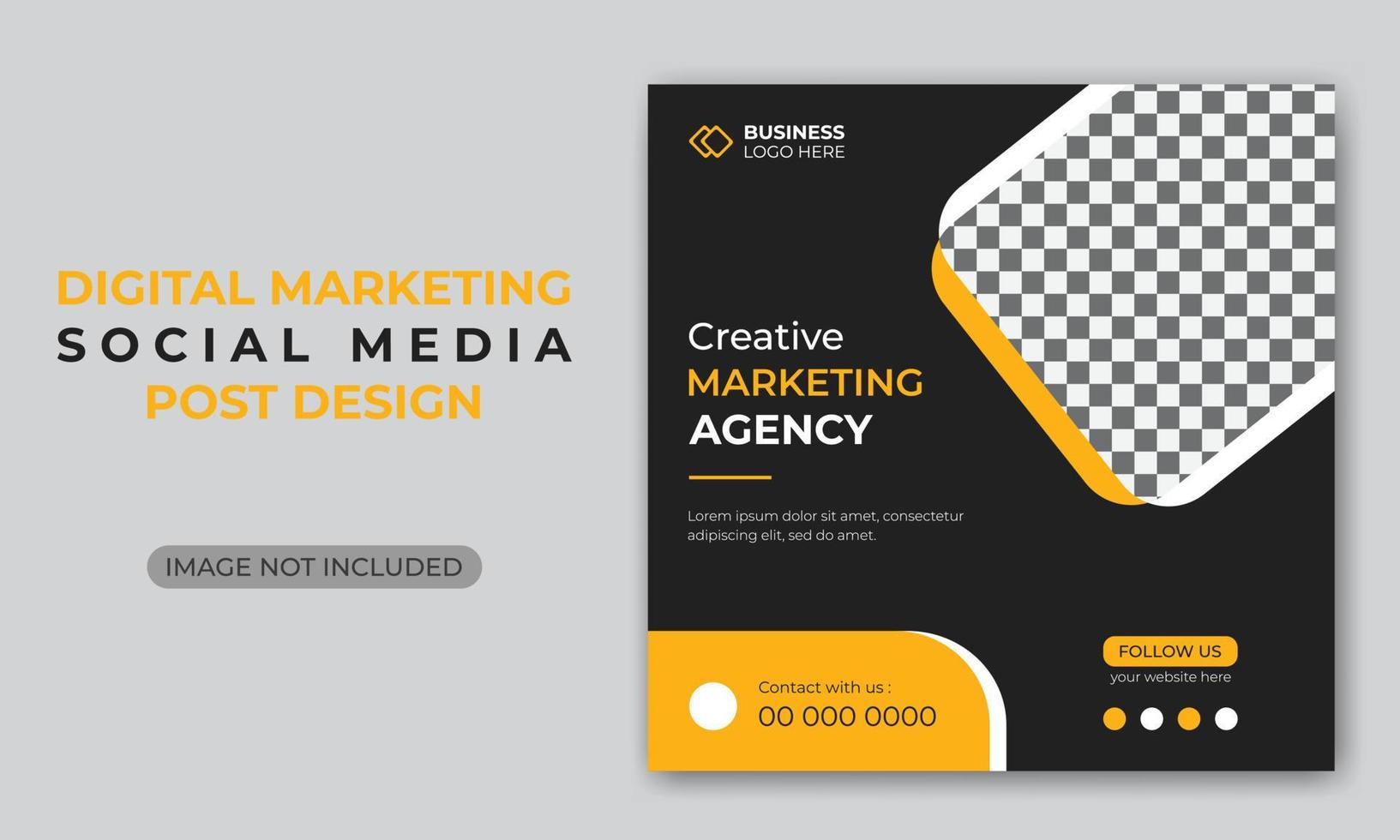 Corporate business digital marketing agency social media post or web banner design template vector