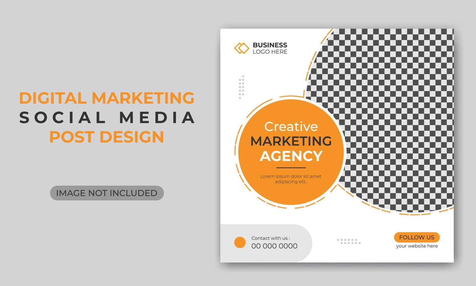 Corporate business digital marketing agency social media post or web banner design template vector