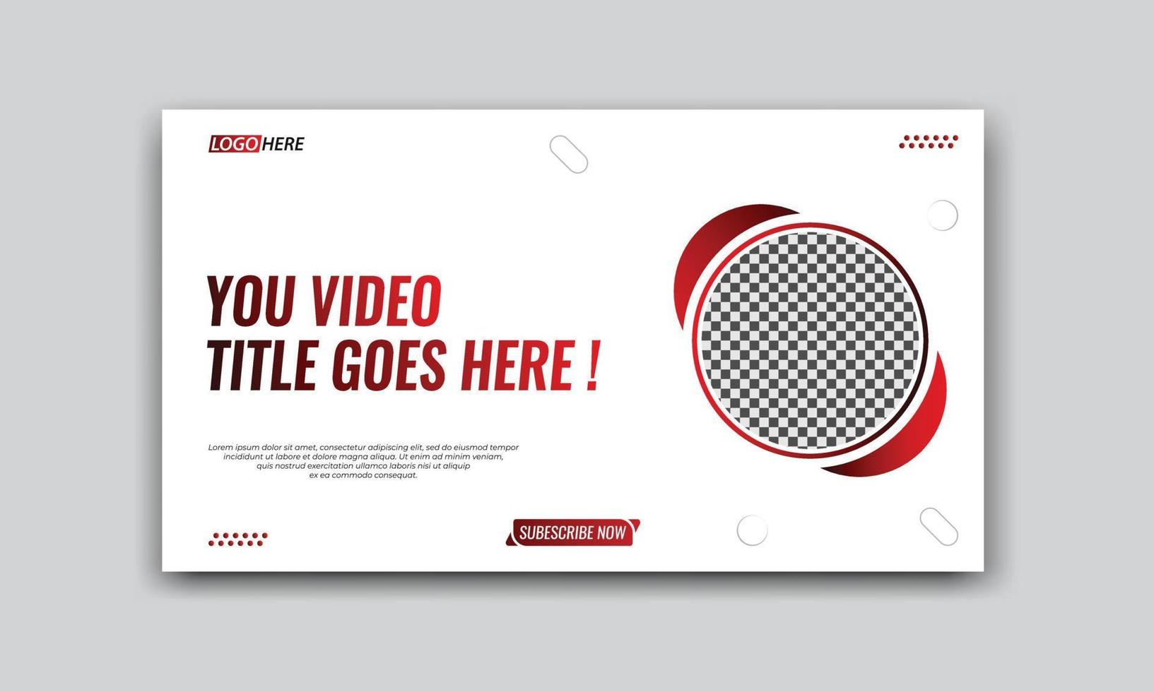 Corporate video thumbnail and web banner design template vector