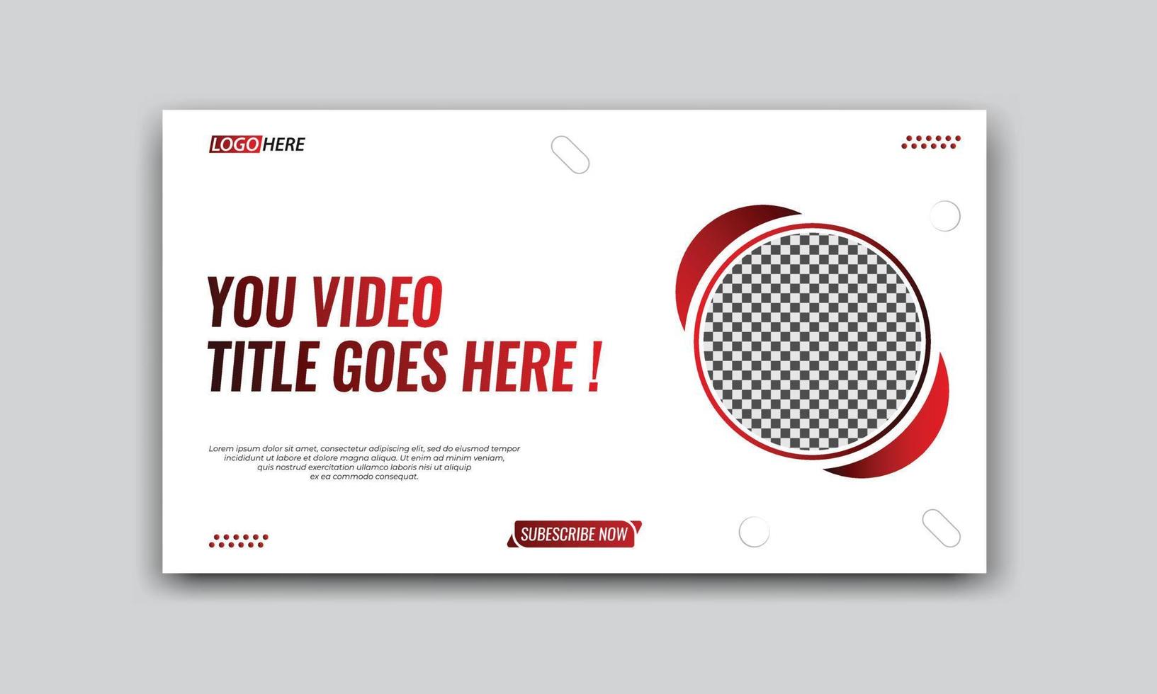 miniatura de video corporativo y plantilla de diseño de banner web vector