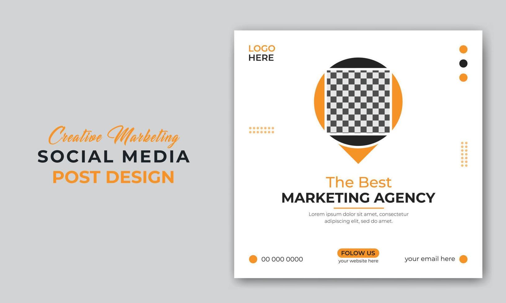 Creative business digital marketing agency social media post or web banner design template vector