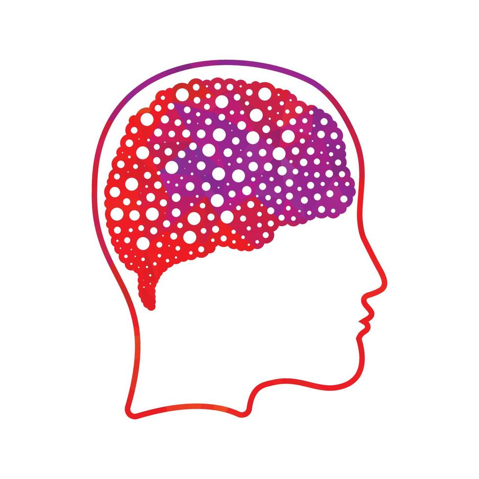 Head with bubbles brain vector illustration design. woman head and bubbles brain vector icon. Mind concept.