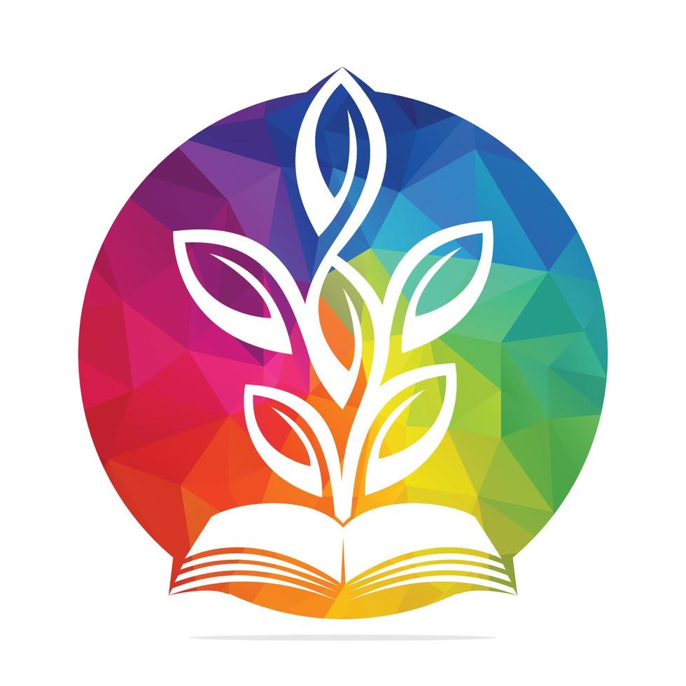 Book Tree Vector Template Design. Educational Tree On Book Template..