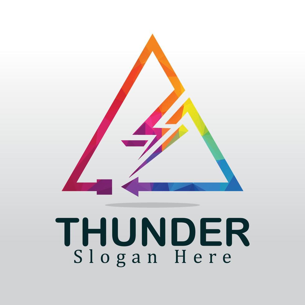 Lightning bolt logo concept. lightning thunderbolt electricity logo design template vector