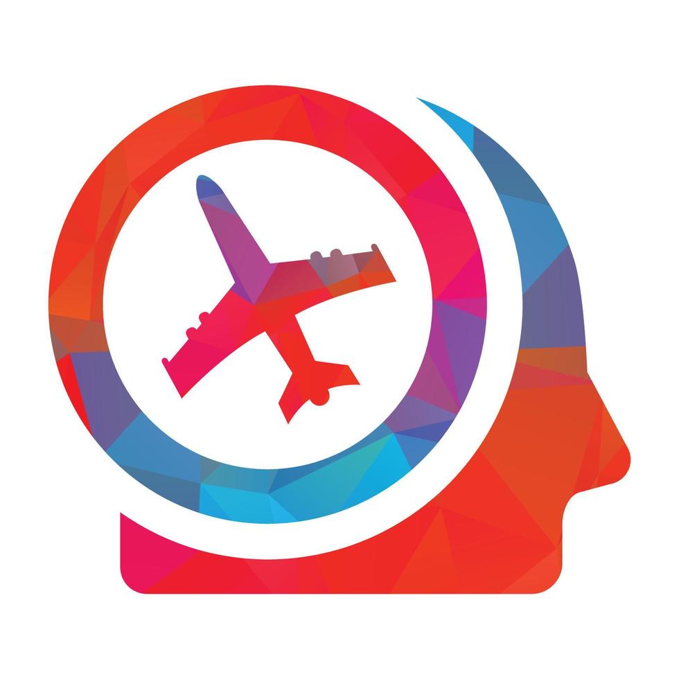 Smart travel vector logo design. Brain travel logo icon design.