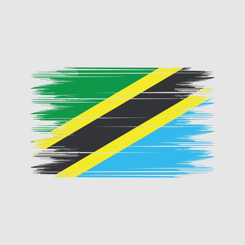 vector de pincel de bandera de tanzania. vector de pincel de bandera nacional