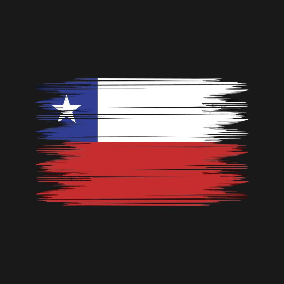 Chile Flag Brush Vector. National Flag Brush Vector