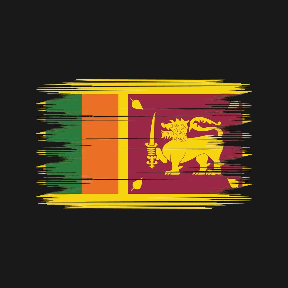 Sri Lanka Flag Brush Vector. National Flag Brush Vector