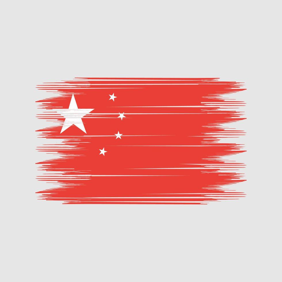 China Flag Brush Vector. National Flag Brush Vector