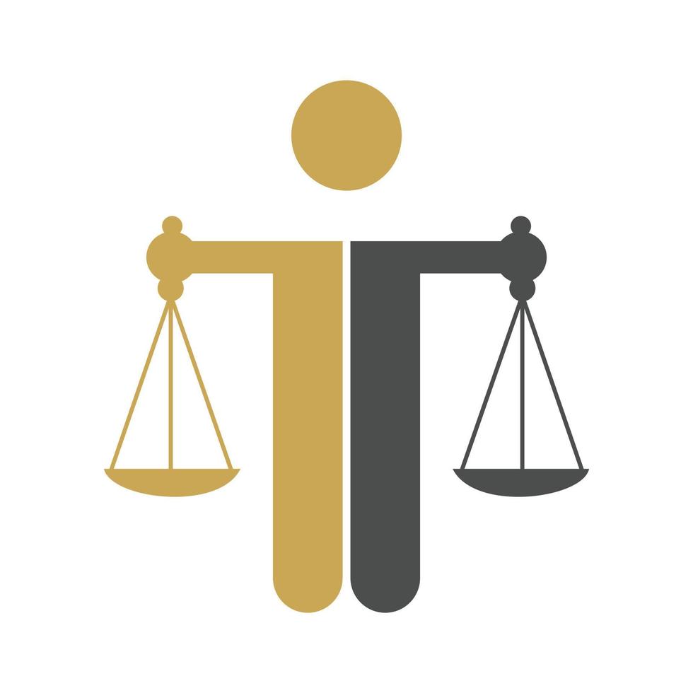 Businessman Holding Scales icon. Man hold Balance logo vector. vector