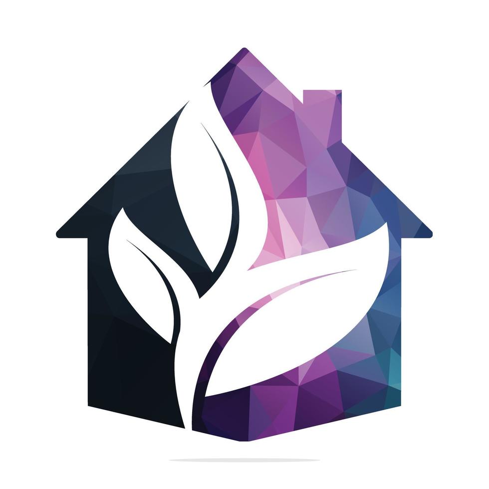 Plant house vector template design. Home tree logo illustration.