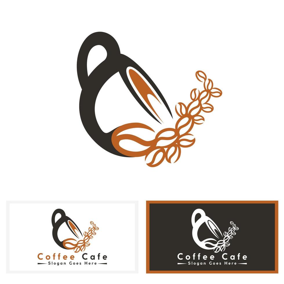 Simple modern coffee and cafe logo design template. Coffee logo concept design. vector