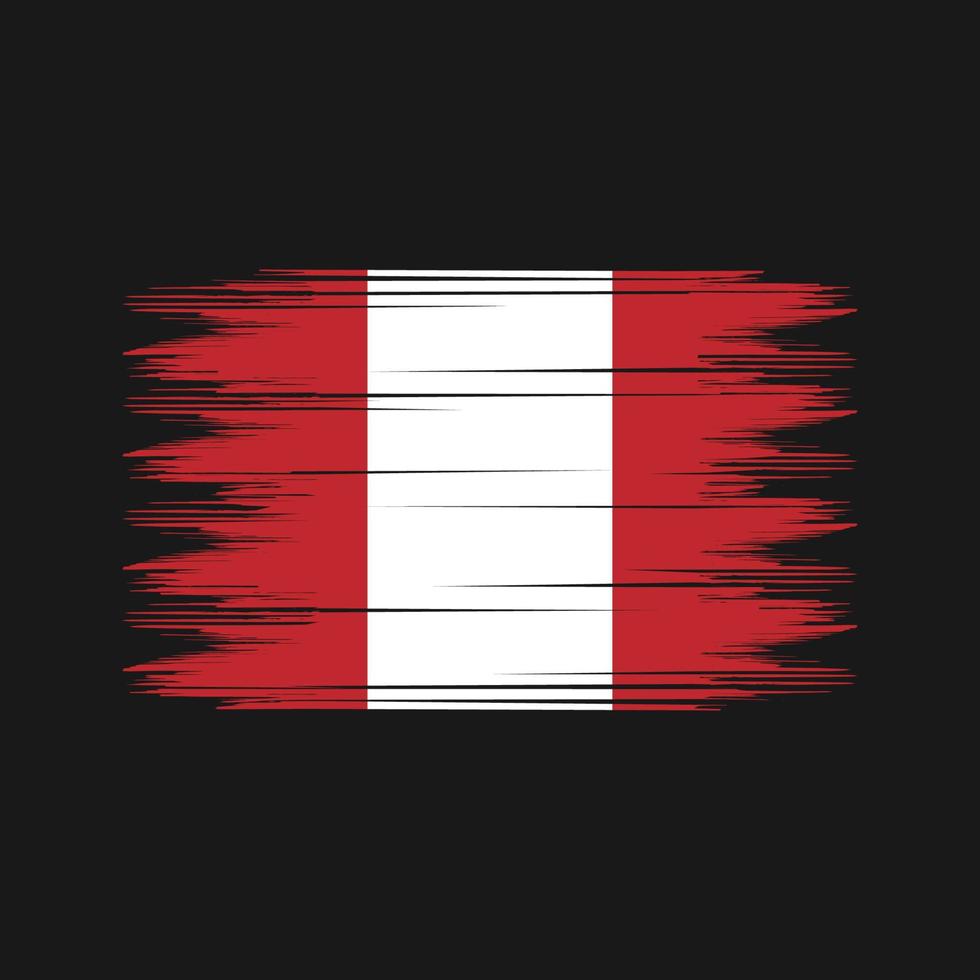 Peru Flag Brush Vector. National Flag Brush Vector