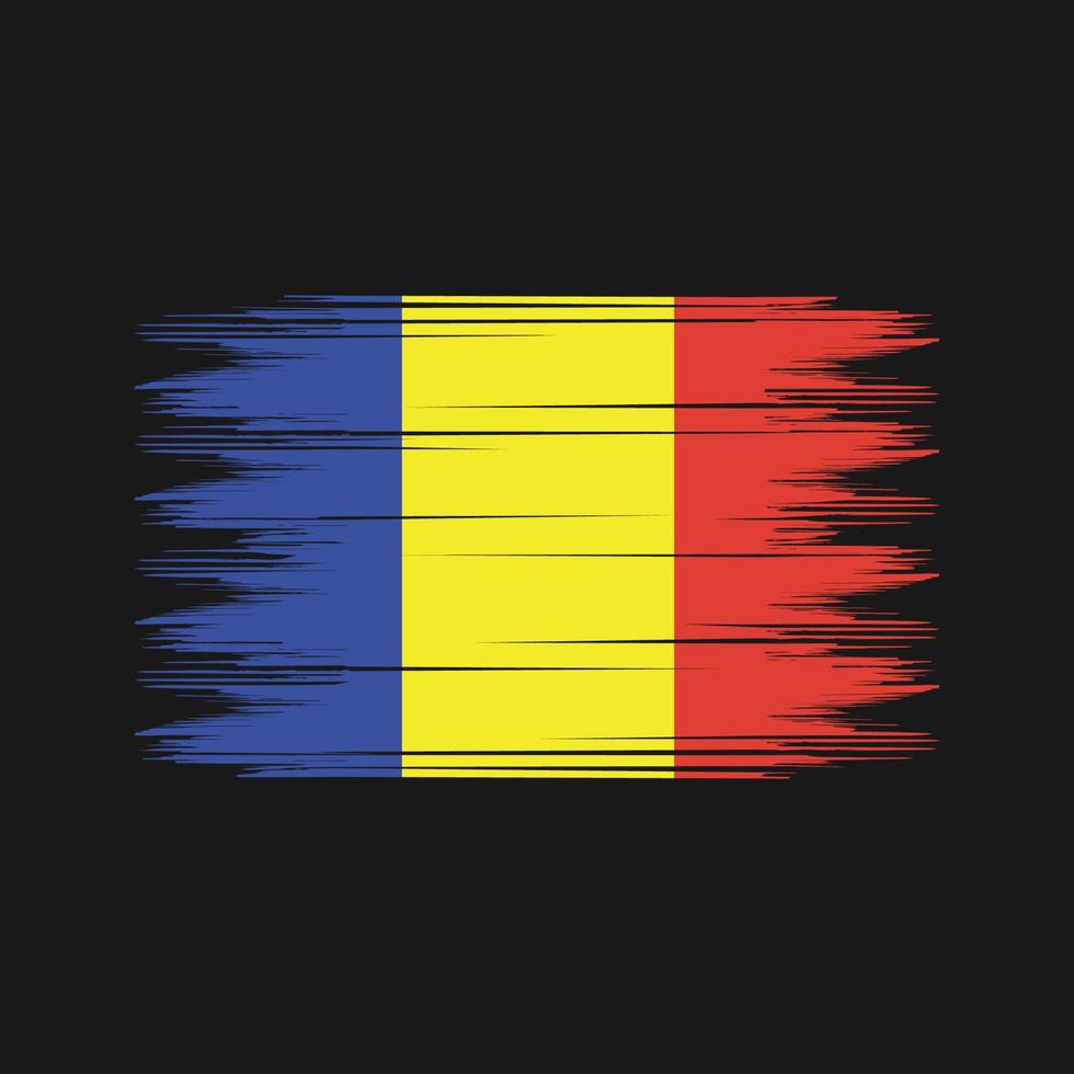 vector de pincel de bandera de rumania. vector de pincel de bandera nacional
