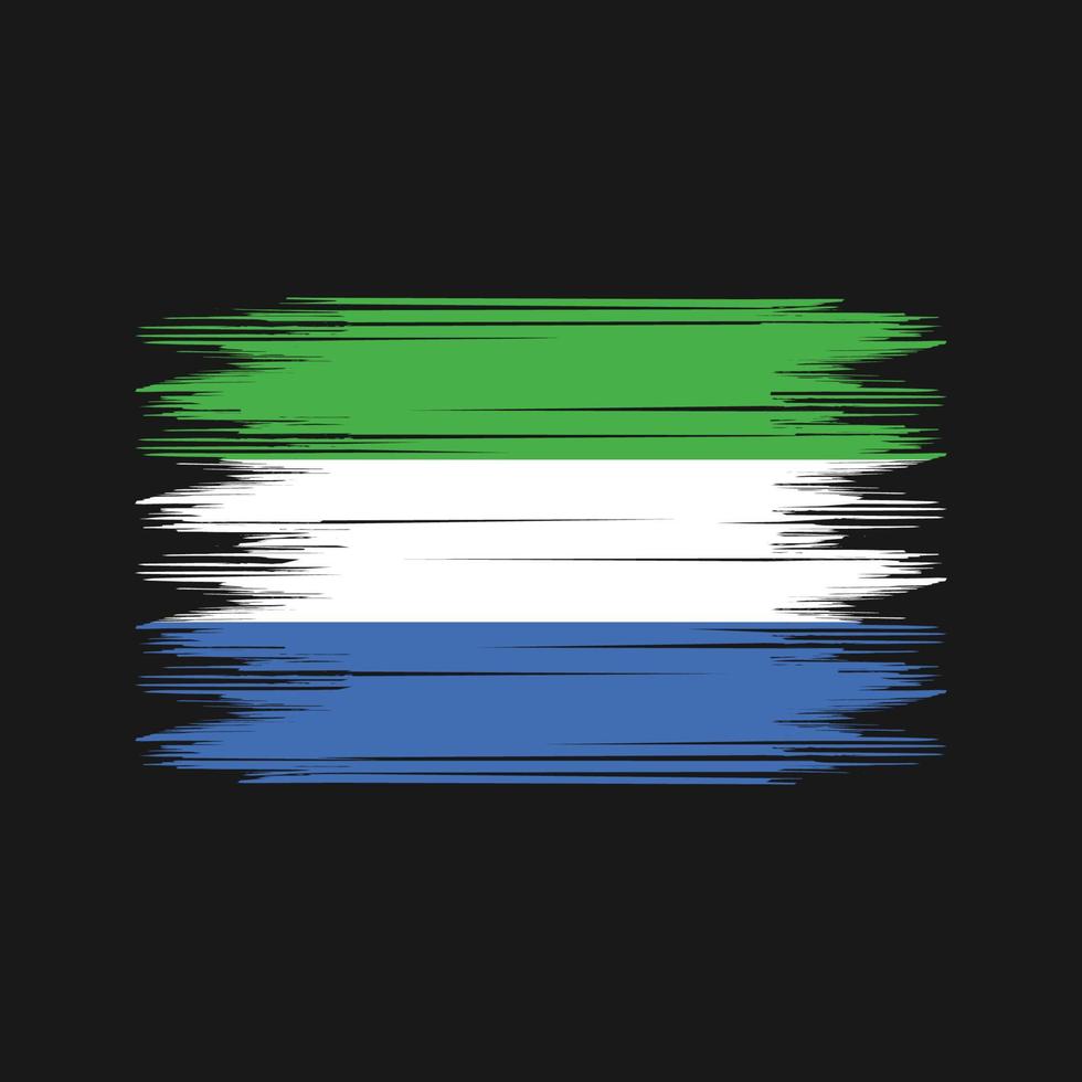 Sierra Leone Flag Brush Vector. National Flag Brush Vector