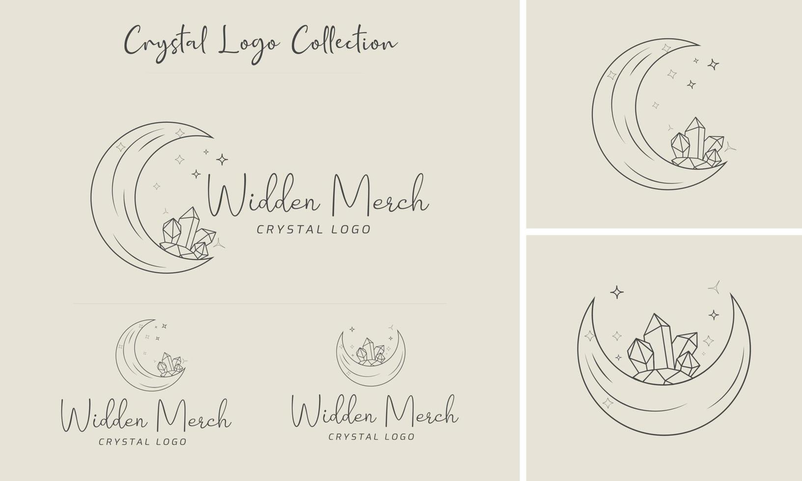 Hand drawn floral botanical logo bundle illustration collection for beauty, natural, organic Premium Vector