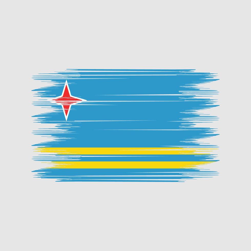 Aruba Flag Brush Vector. National Flag Brush Vector