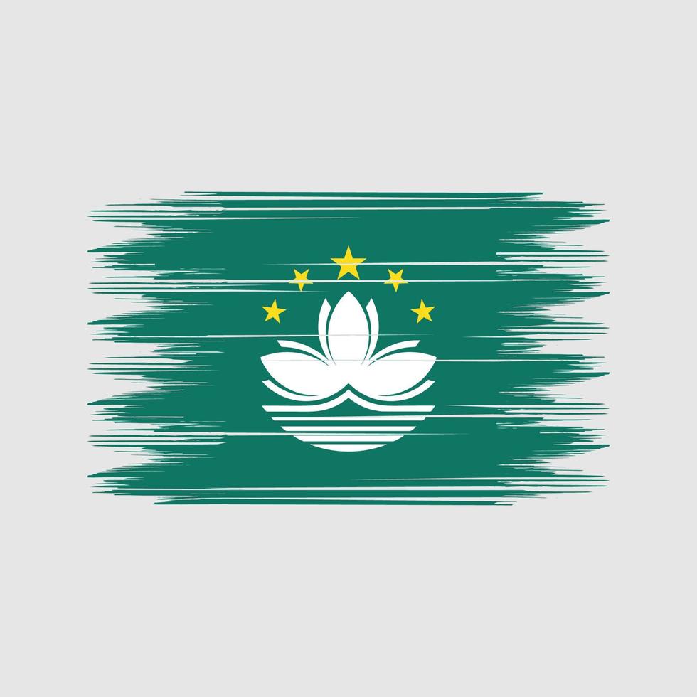 Macau Flag Brush Vector. National Flag Brush Vector