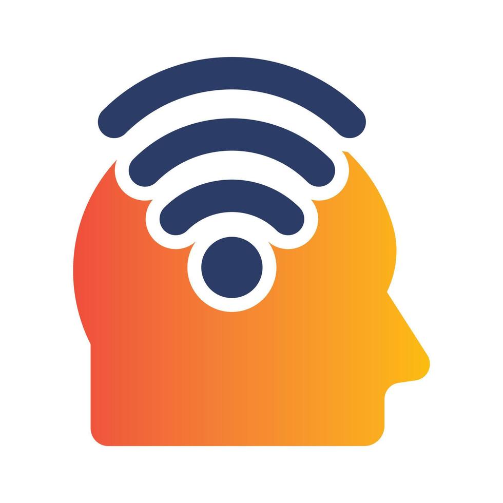 Head connection Logo Icon Design. Wifi and head combination design. vector