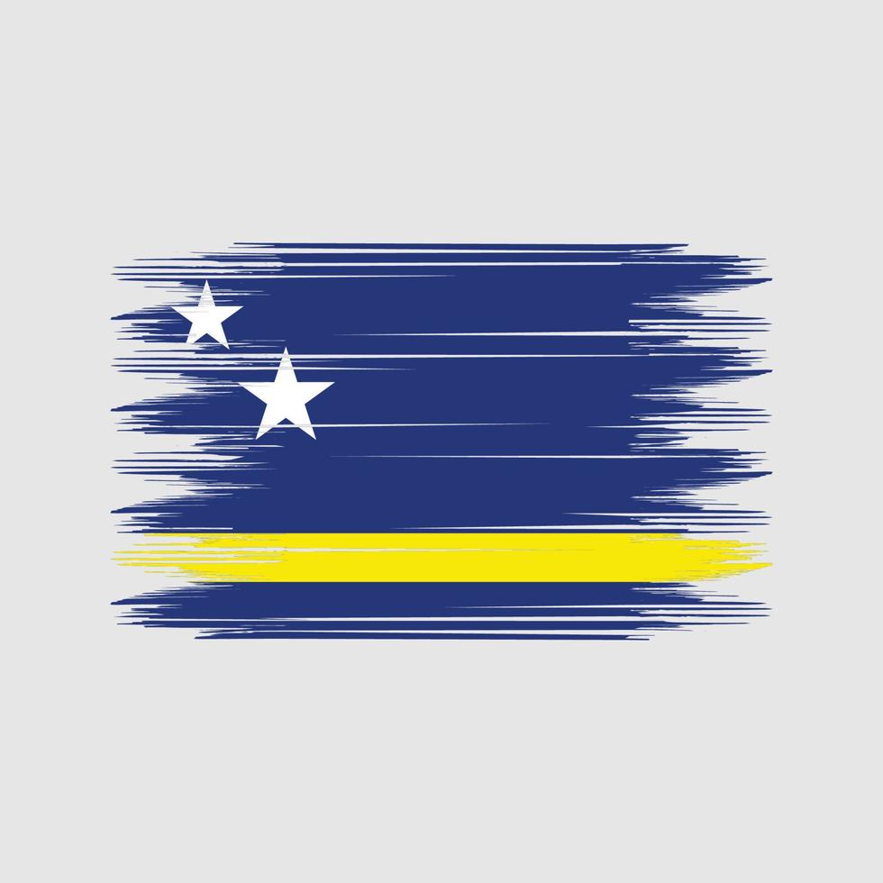 vector de pincel de bandera de curazao. vector de pincel de bandera nacional