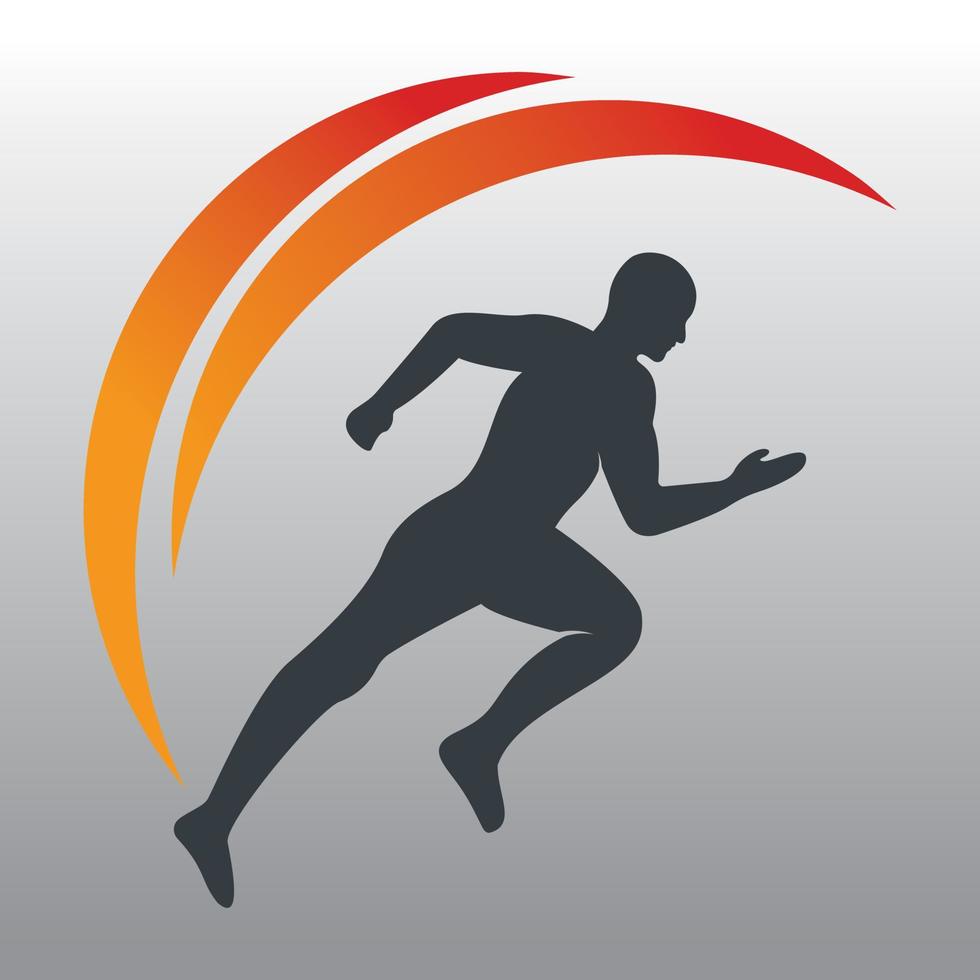 diseño vectorial del logotipo de carrera y maratón. símbolo de vector de hombre corriendo.