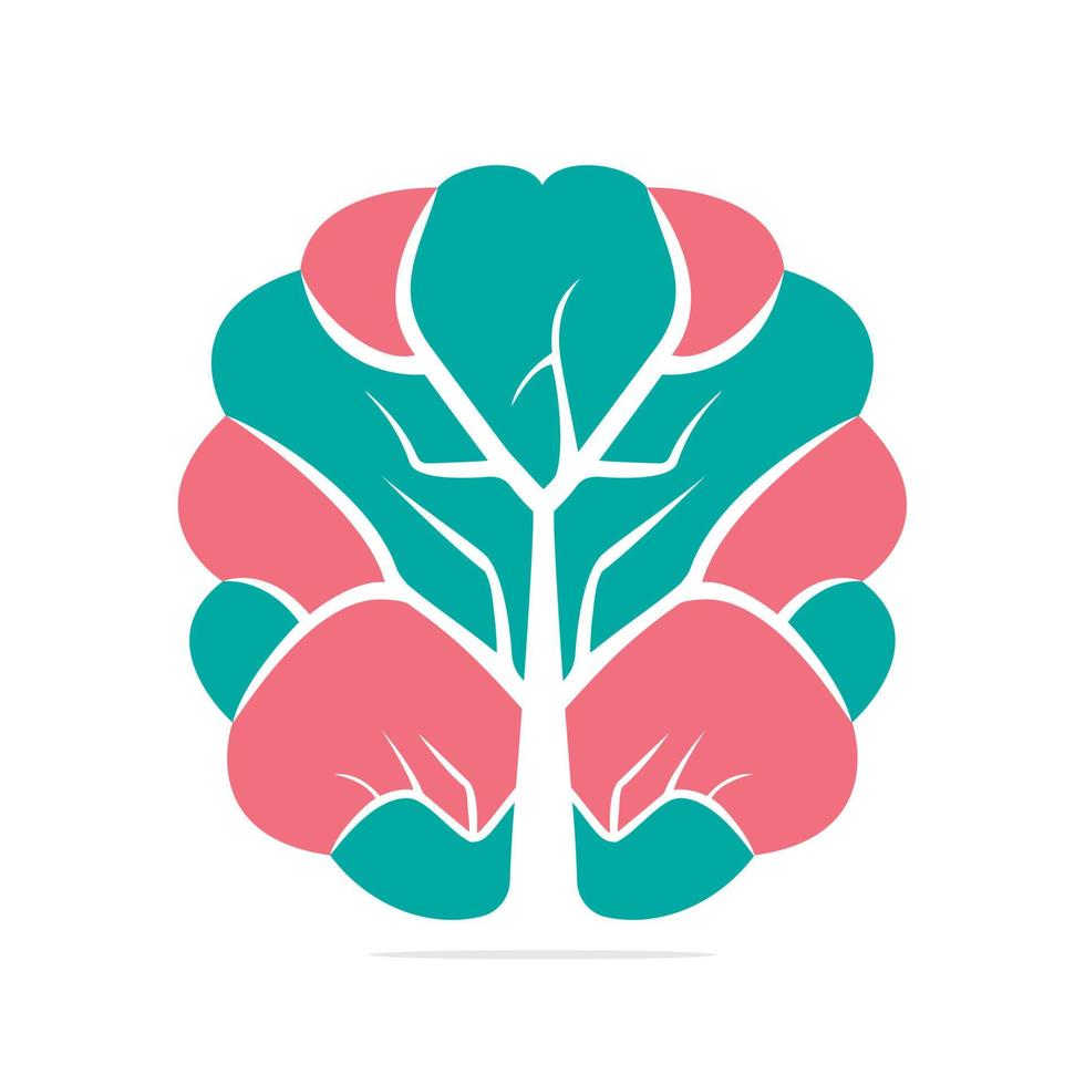 diseño moderno del logotipo del árbol del cerebro. crecimiento de árboles en el vector del logotipo educativo del cerebro.