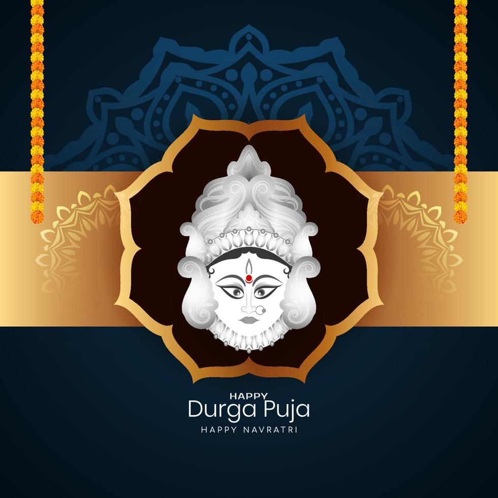 elegante feliz navratri y durga puja fondo cultural festival indio vector