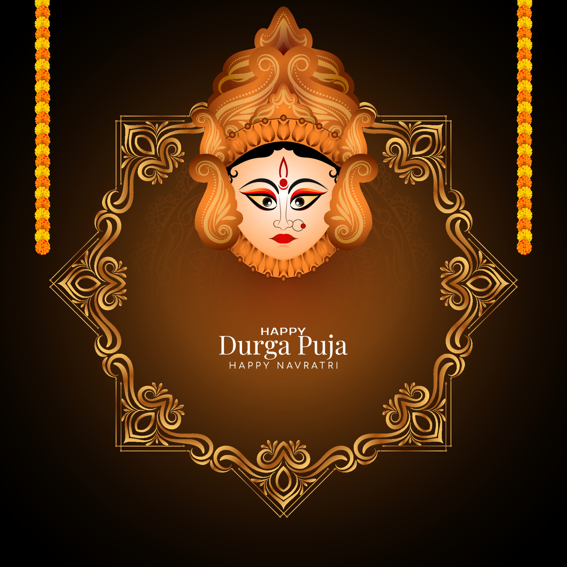 Happy navratri and Durga puja religious Inidan festival background 11482706  Vector Art at Vecteezy