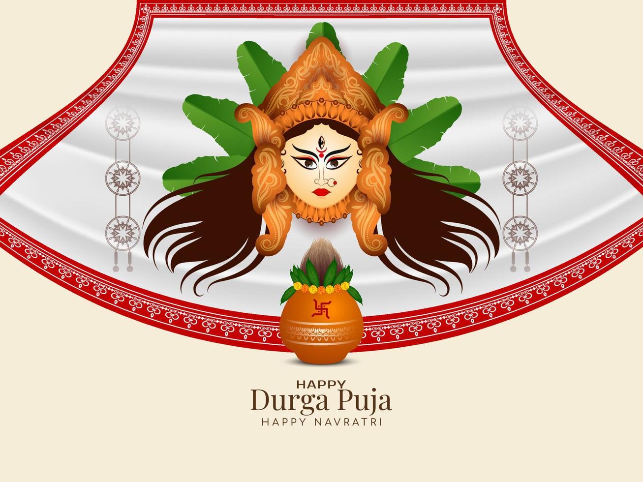 religioso feliz durga puja y feliz navratri festival hermoso fondo vector