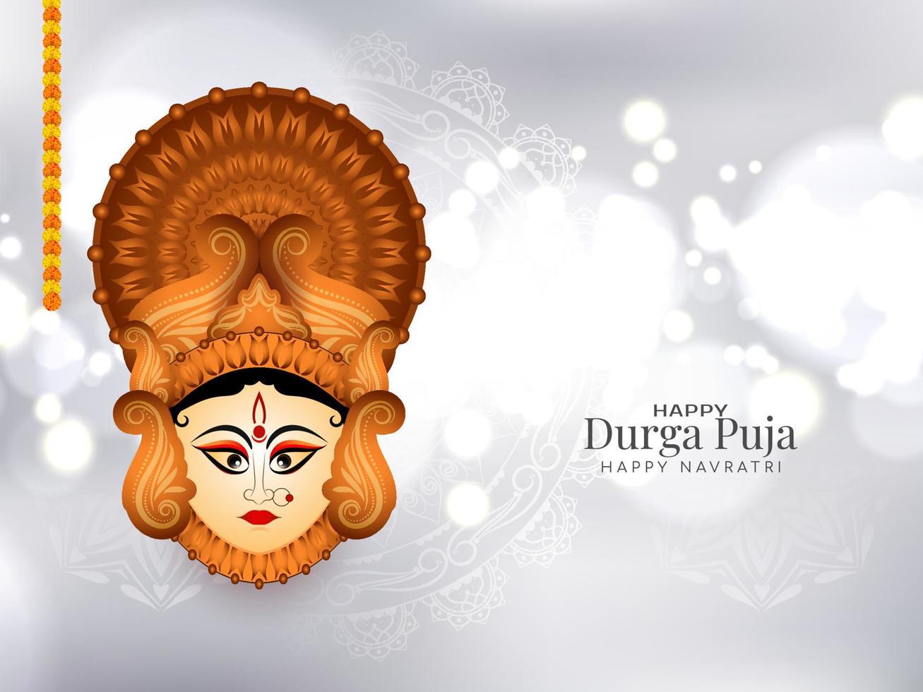 Happy navratri and Durga puja religious Inidan festival background vector