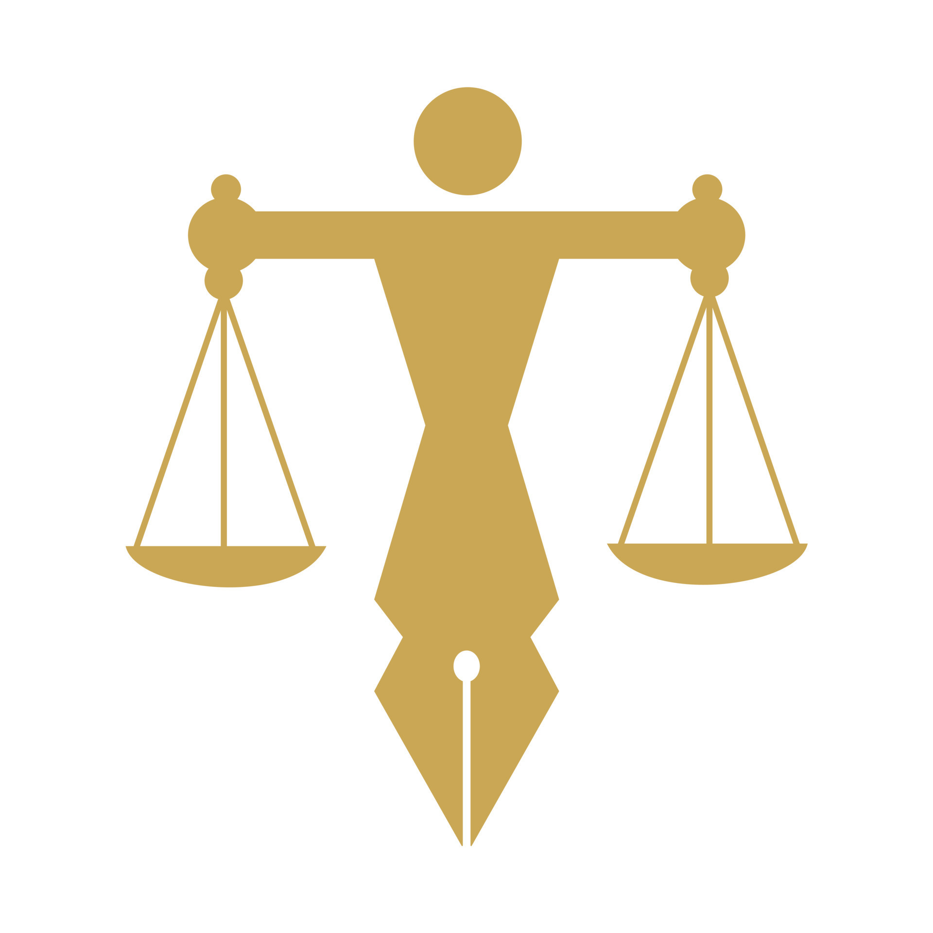 Human justice scale in a pen nib. Logo vector for law, court, justice