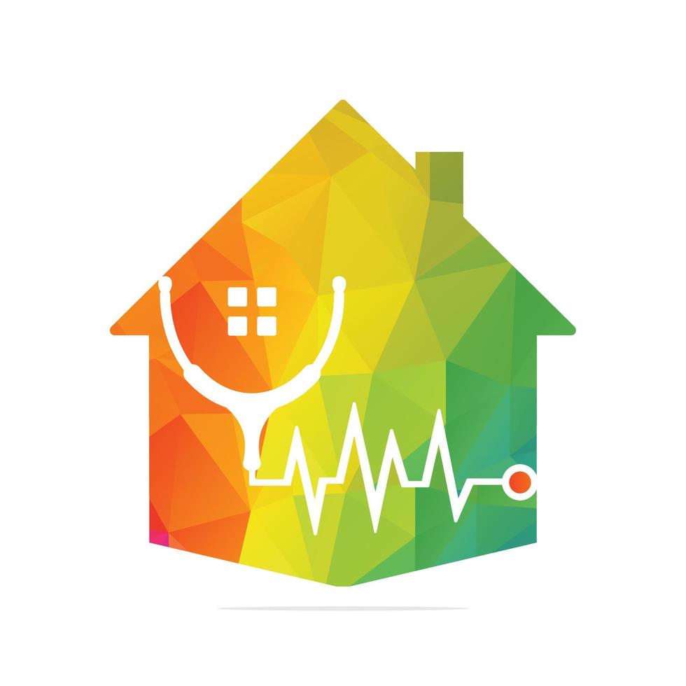 Stethoscope with home shape medical vector logo design. Medical vector logo design.