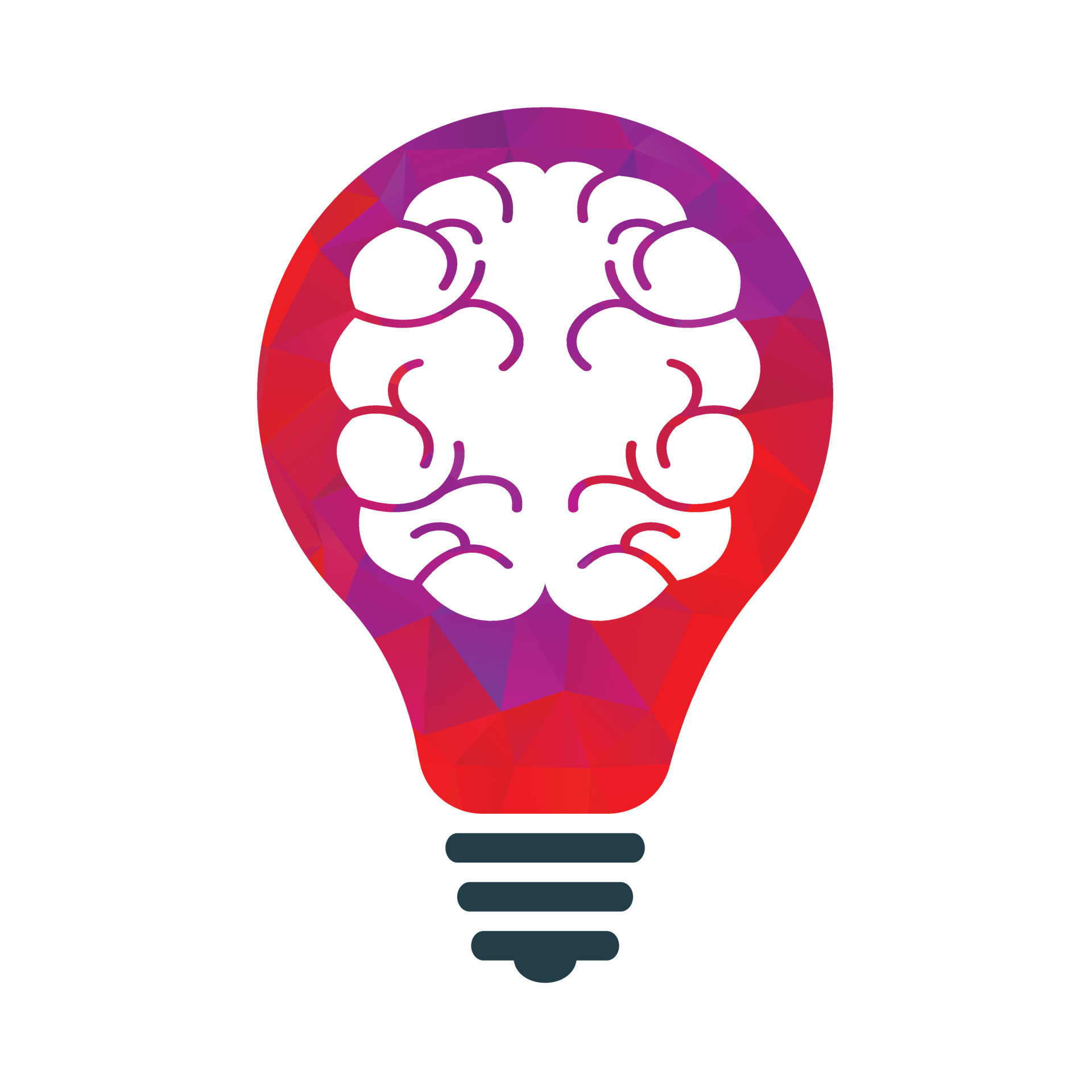 Creative brain with idea bulb lam vector. think logo vector template.  11482735 Vector Art at Vecteezy