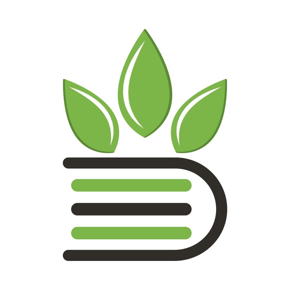 icono de hoja natural moderno con diseño de plantilla de concepto de logotipo de libro. ilustración del logotipo del libro agrícola. vector