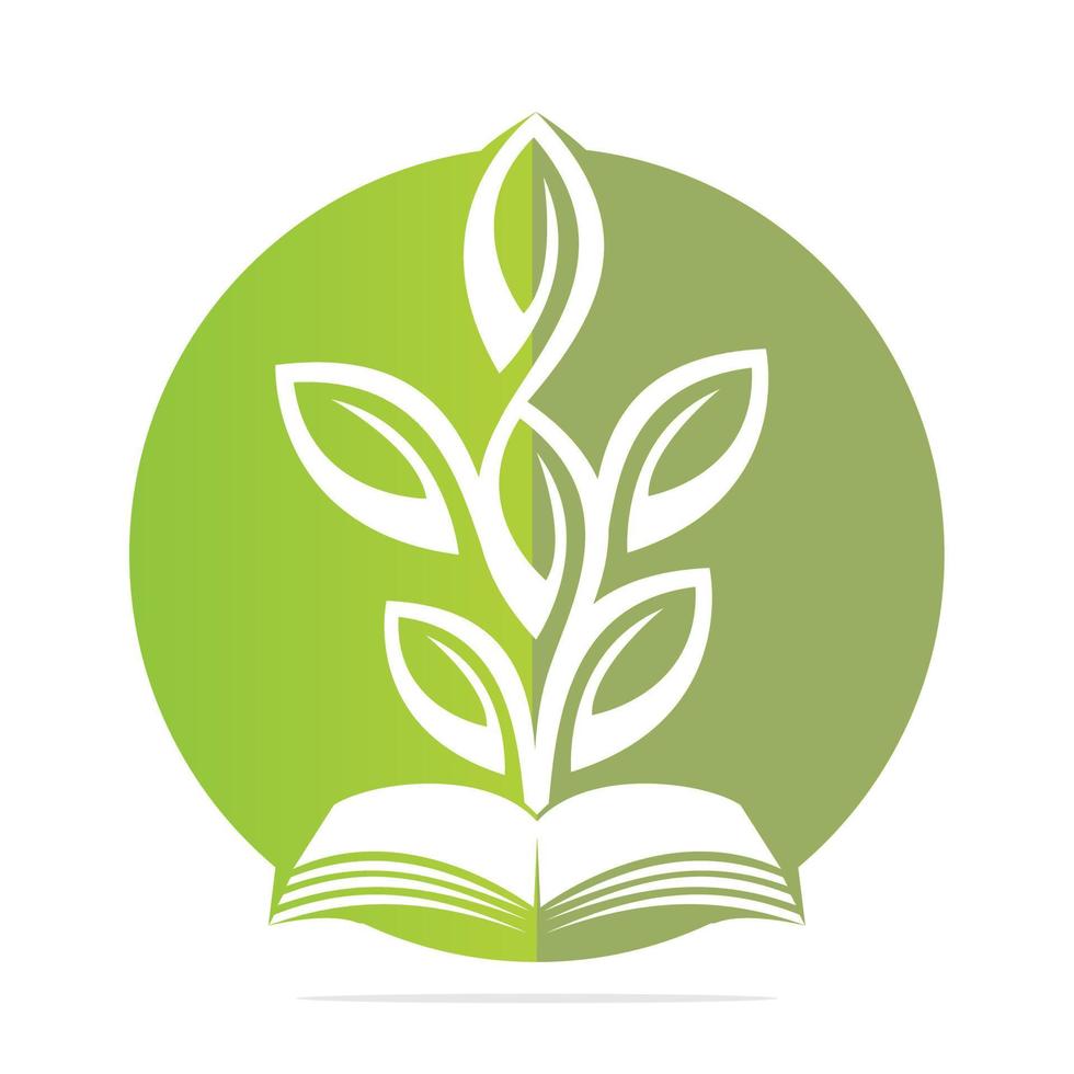 Book Tree Vector Template Design. Educational Tree On Book Template..