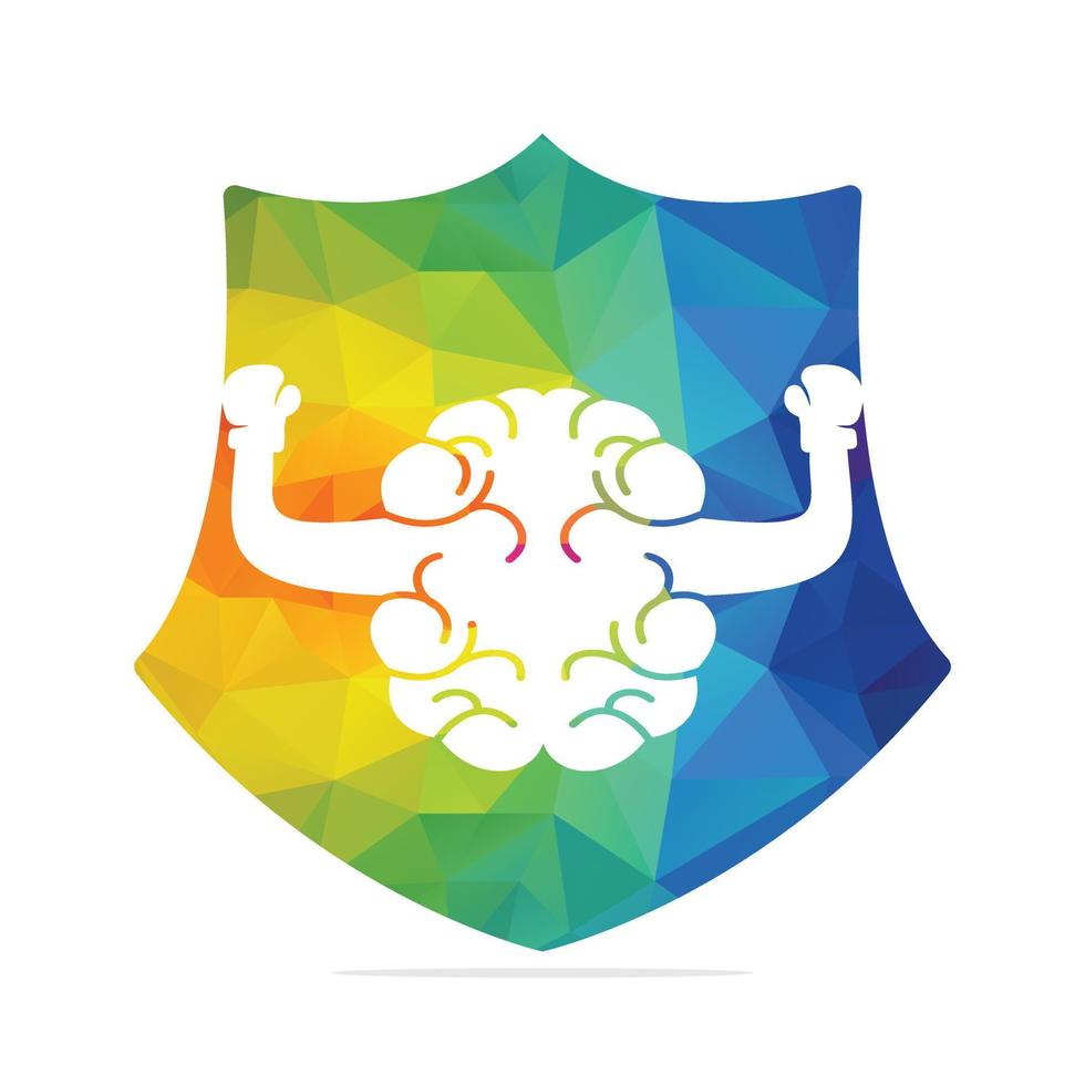Brain boxing logo concept design. Power brain logo vector design.
