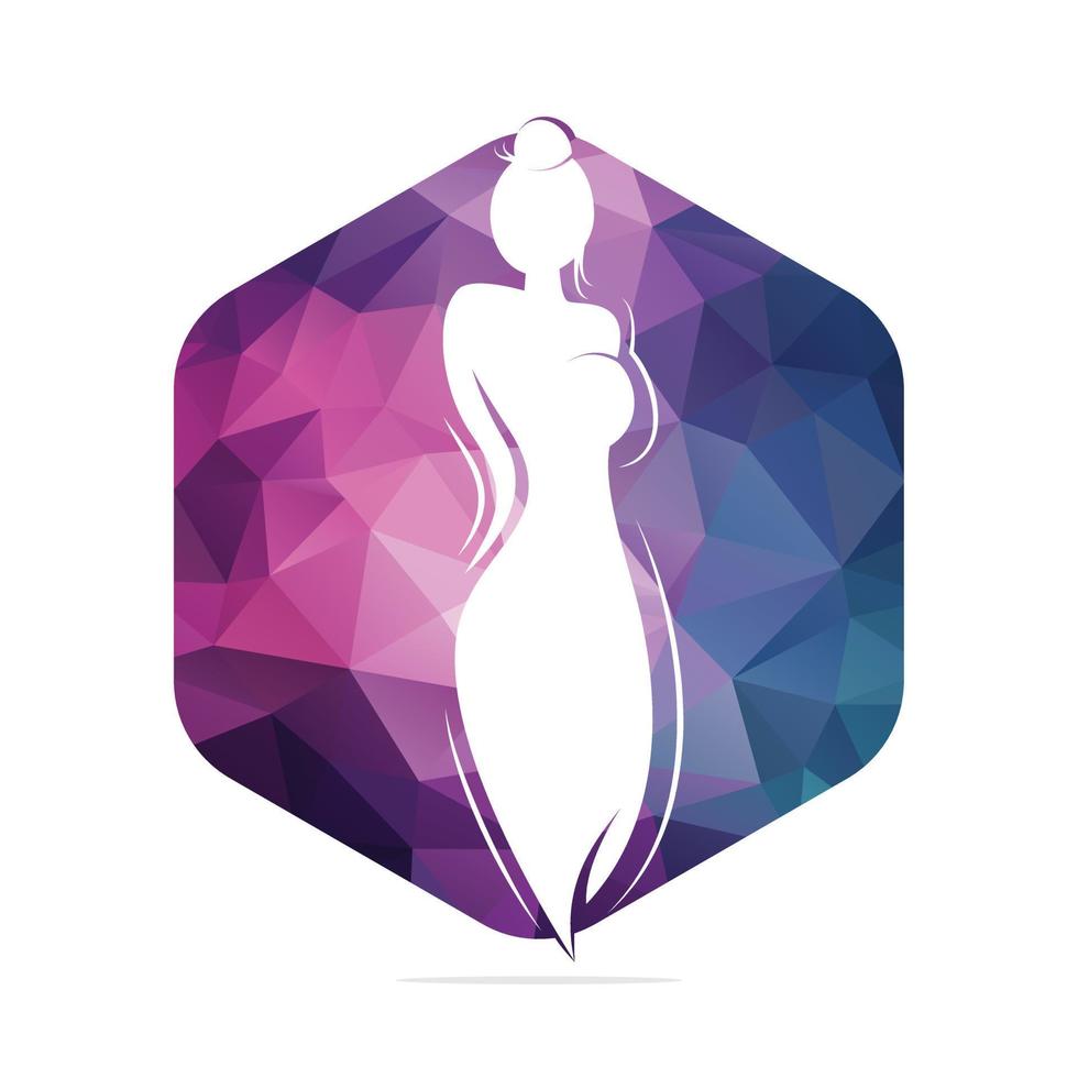 Beautiful fashion woman Logo designs template. Natural Beauty, Yoga and Massage Logo. vector