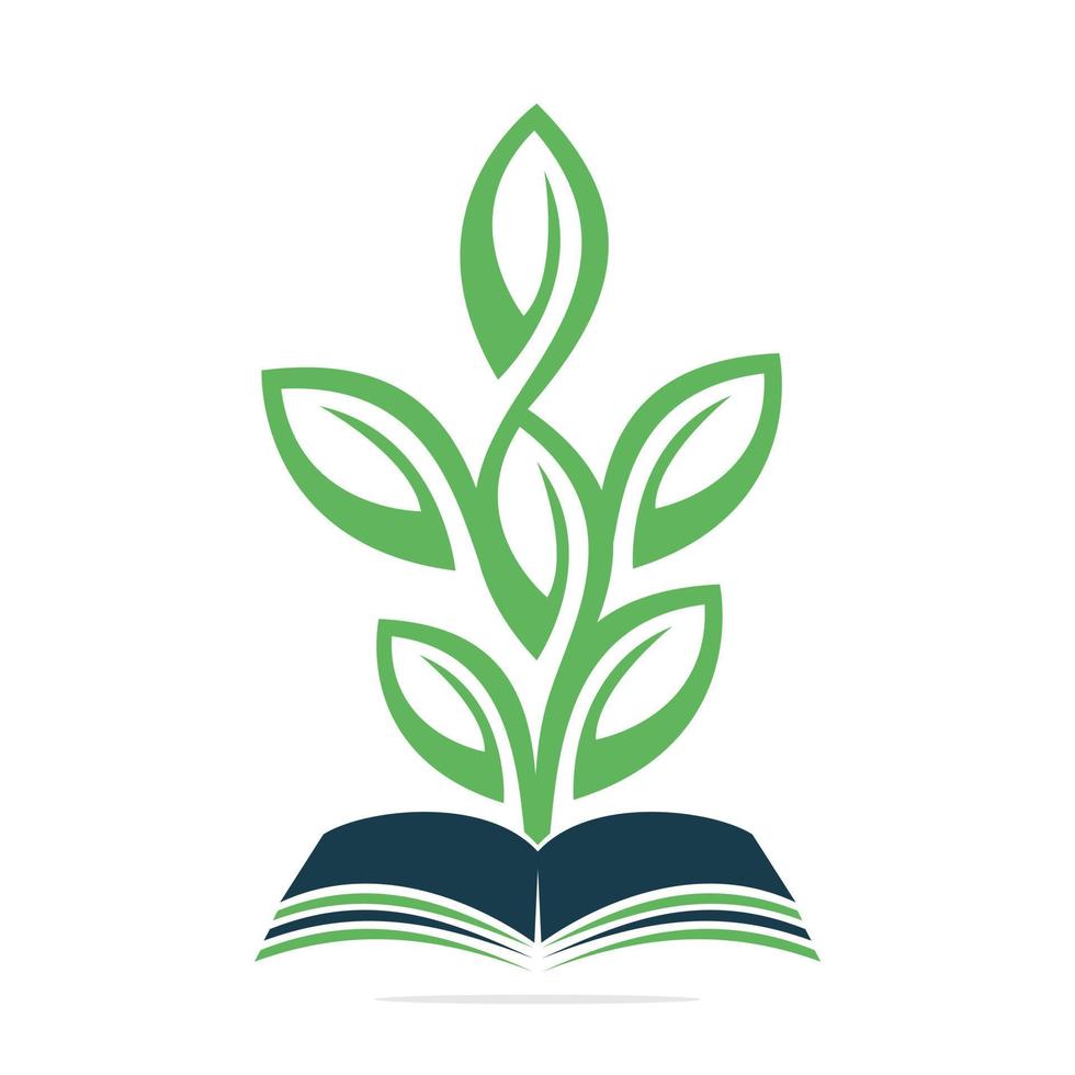Book Tree Vector Template Design. Educational Tree On Book Template..