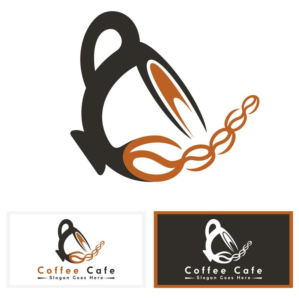 Simple modern coffee and cafe logo design template. Coffee logo concept design. vector