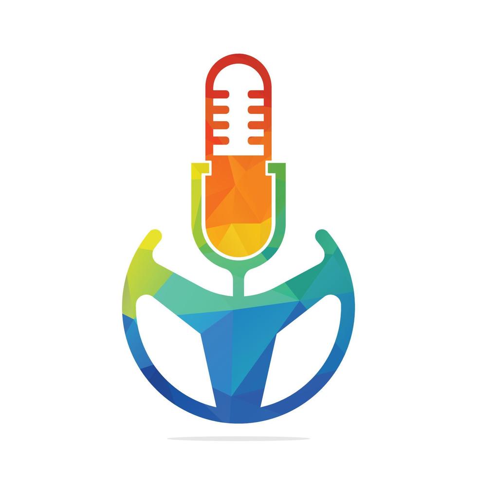 diseño de plantilla de vector de unidad de podcast. volante e icono de vector de podcast.