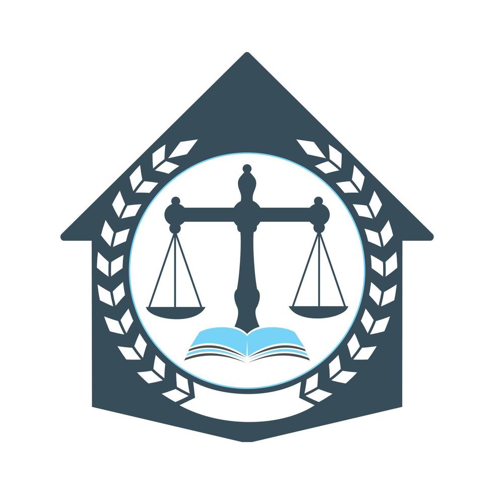 Law House Logo Design. Property Law Logo, Real estate and law symbol. vector