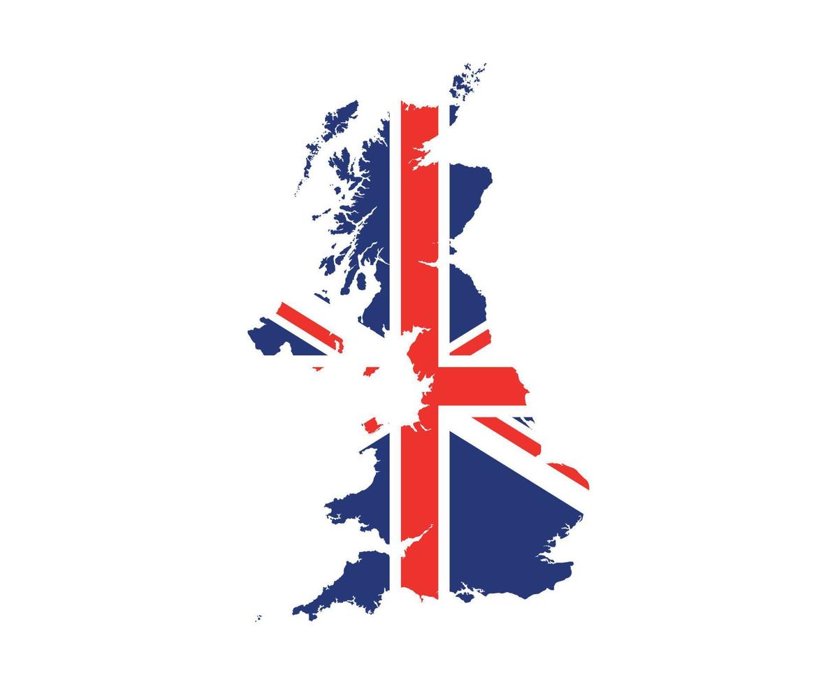British United Kingdom Flag National Europe Emblem Map Icon Vector Illustration Abstract Design Element