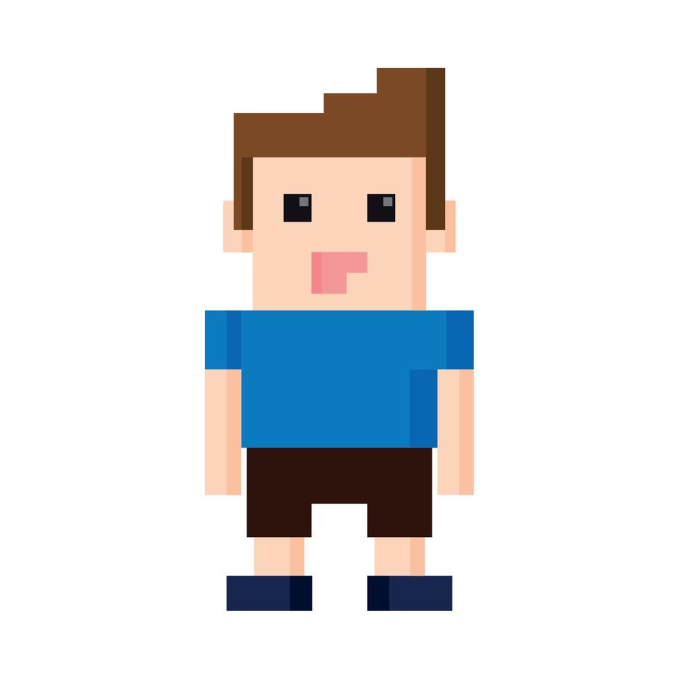 boy pixel 8 bit vector