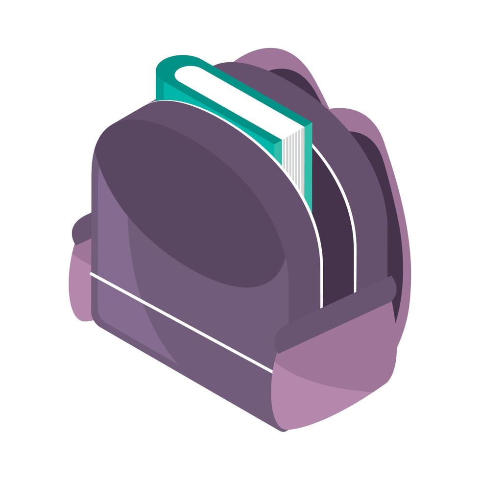 isometric school backpack vector