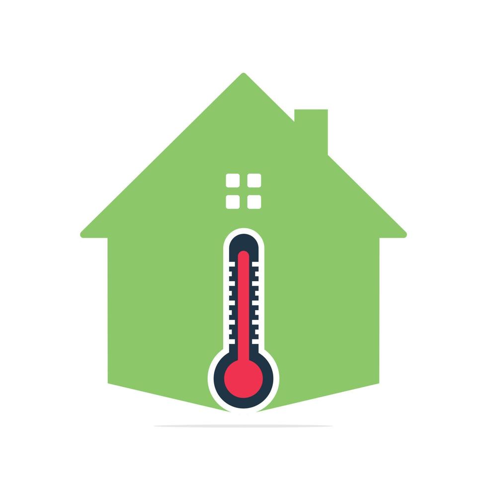 House temperature icon and thermometer icon vector. Illustration of the temperature in the house. vector