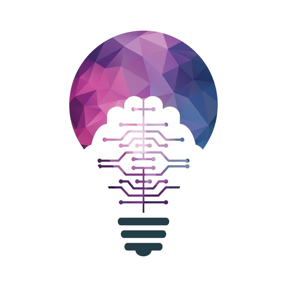 Bulb and brain logo design. Creative light bulb idea brain vector icon.