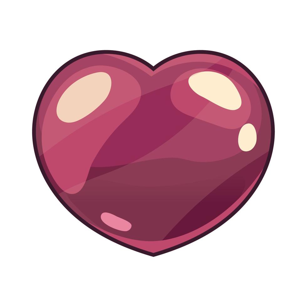 glossy heart love vector