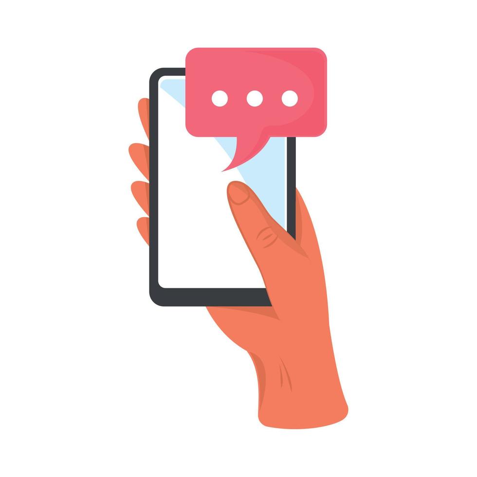 hand holding smartphone icon vector