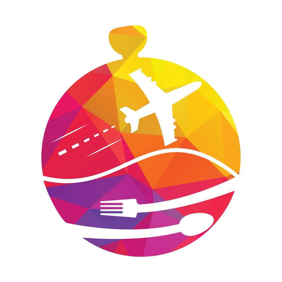 runway food logo concept design. Food Plane logo design template. vector
