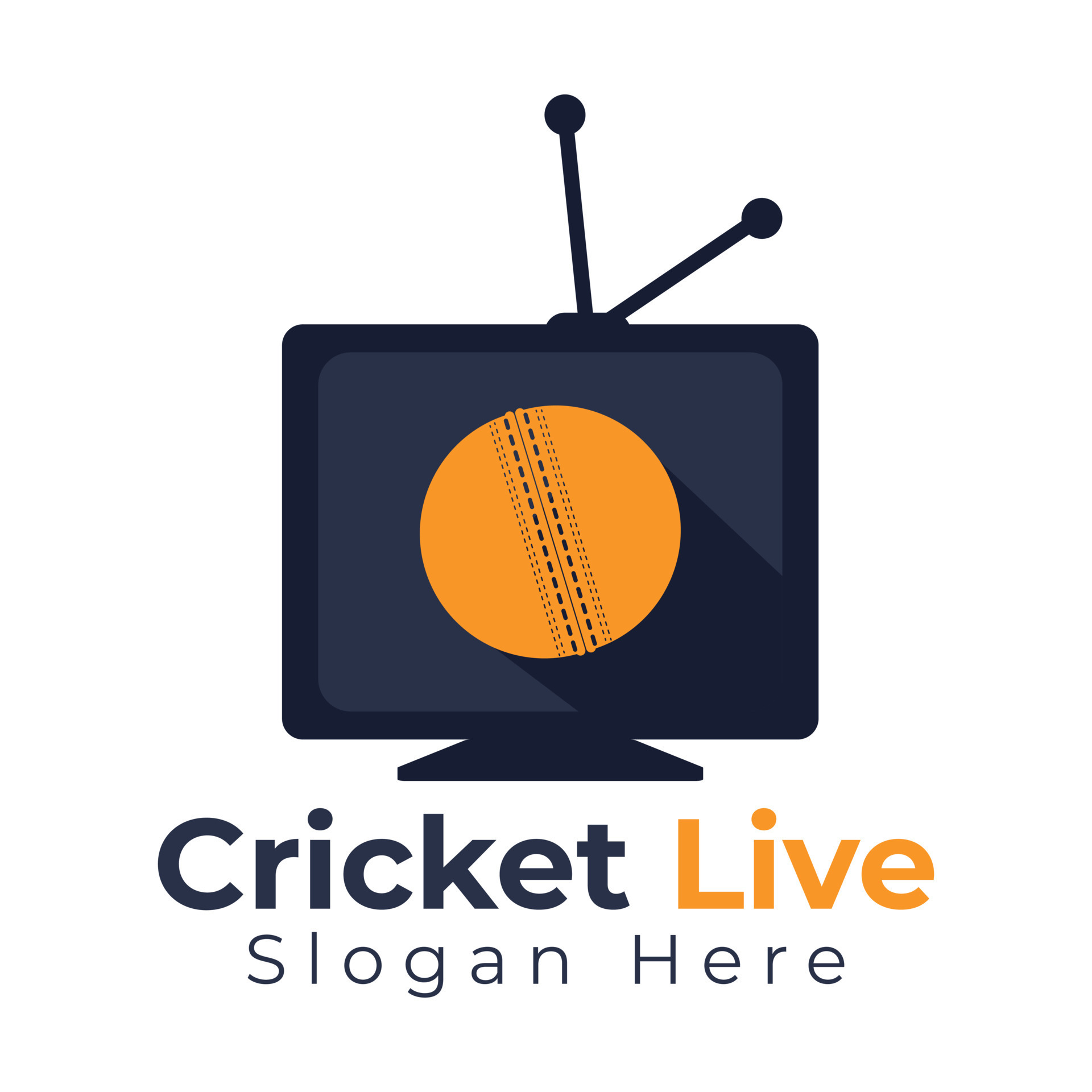 Cricket match live on tv logo vector